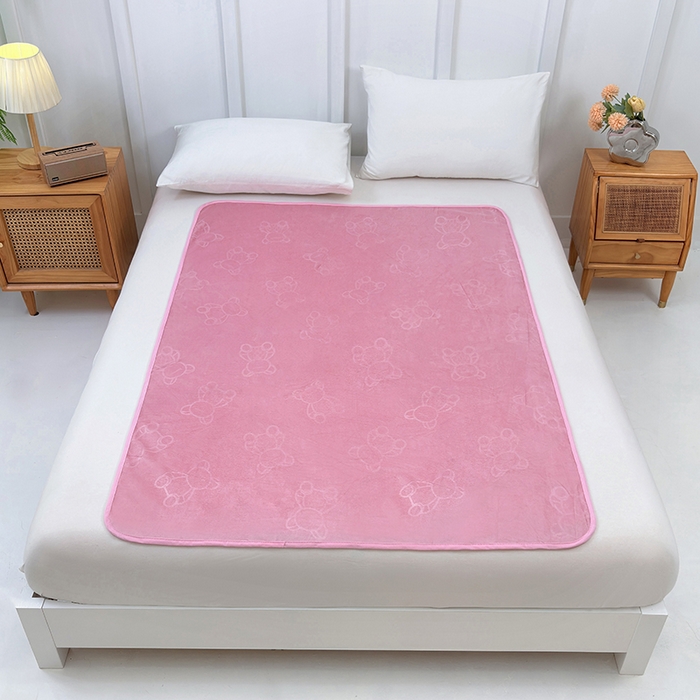 91家纺网 家纺一手货源 找家纺 茗婷家纺 2025新款牛奶绒防水床单隔尿垫供跨境外贸亚马逊秋冬热款 豆沙色