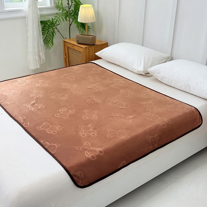 91家纺网 家纺一手货源 找家纺 茗婷家纺 2025新款牛奶绒防水床单隔尿垫供跨境外贸亚马逊秋冬热款 咖啡色