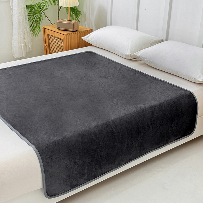 91家纺网 家纺一手货源 找家纺 茗婷家纺 2025新款牛奶绒防水床单隔尿垫供跨境外贸亚马逊秋冬热款 深灰色