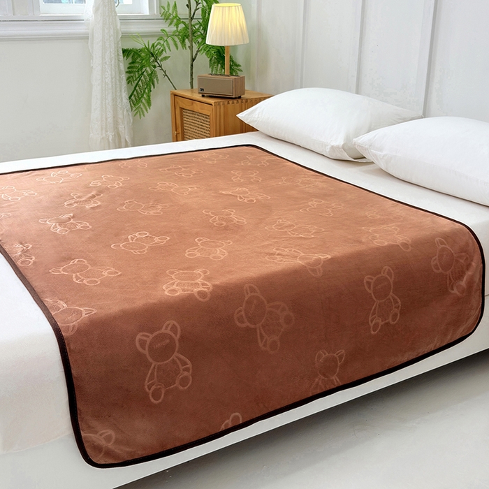 91家纺网 家纺一手货源 找家纺 茗婷家纺 2025新款牛奶绒防水床单隔尿垫供跨境外贸亚马逊秋冬热款 咖啡色