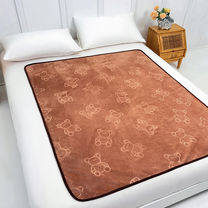 91家纺网 家纺一手货源 找家纺 茗婷家纺 2025新款牛奶绒防水床单隔尿垫供跨境外贸亚马逊秋冬热款 咖啡色