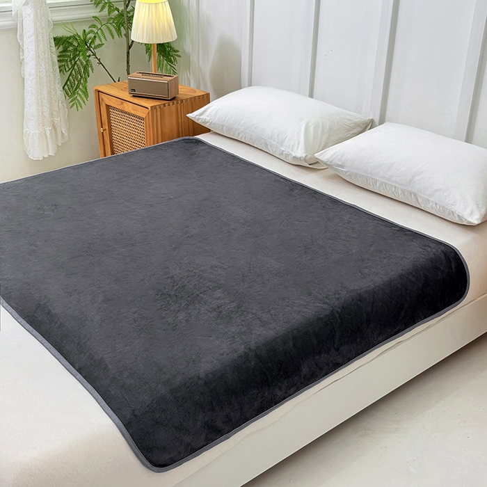 91家纺网 家纺一手货源 找家纺 茗婷家纺 2025新款牛奶绒防水床单隔尿垫供跨境外贸亚马逊秋冬热款 深灰色