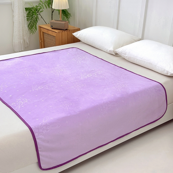 91家纺网 家纺一手货源 找家纺 茗婷家纺 2025新款牛奶绒防水床单隔尿垫供跨境外贸亚马逊秋冬热款 丁香紫