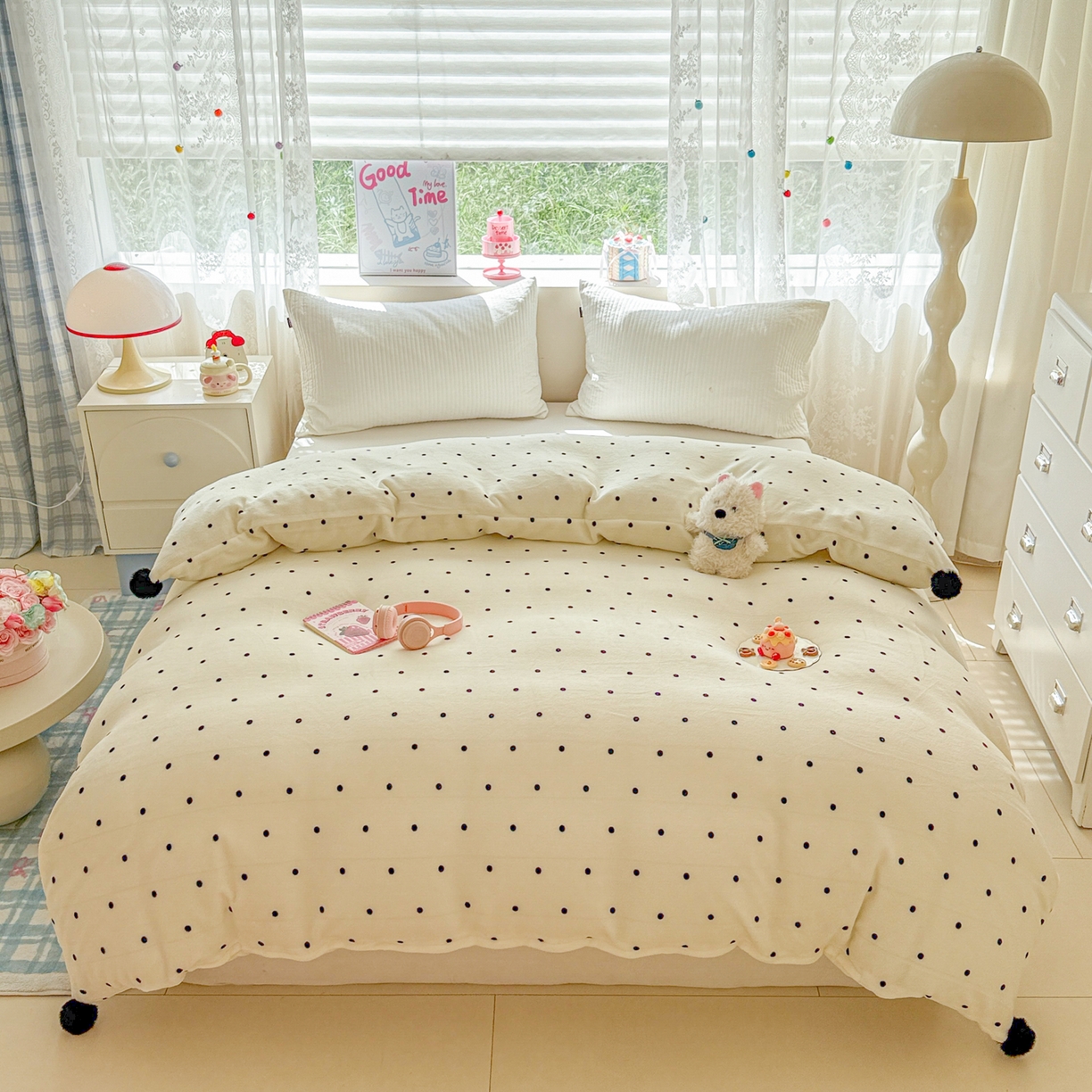 91家纺网 家纺一手货源 找家纺 米可 2025秋冬新品高克重牛奶绒毛球款单被套毛毯盖毯被套单品 白色