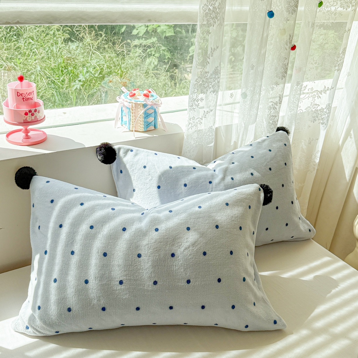 91家纺网 家纺一手货源 找家纺 （总）米可 2025秋冬新品混搭波点高克重牛奶绒毛球款单枕套