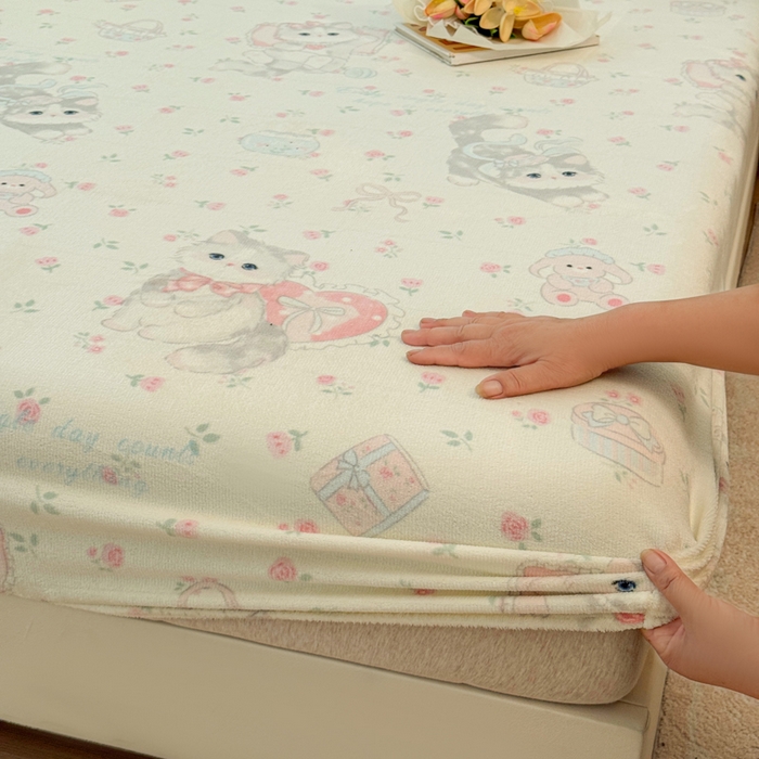 91家纺网 家纺一手货源 找家纺 （总）慕澄家纺 2025新款牛奶绒印花床笠床笠单品