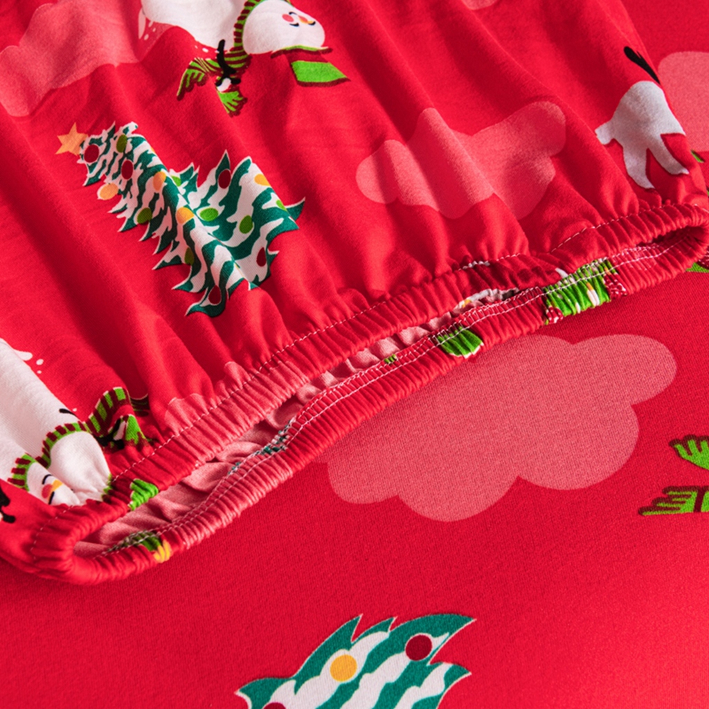 91家纺网 家纺一手货源 找家纺 壹零特色家纺 2025新款印花款实木多人沙发椅套 快乐圣诞-红