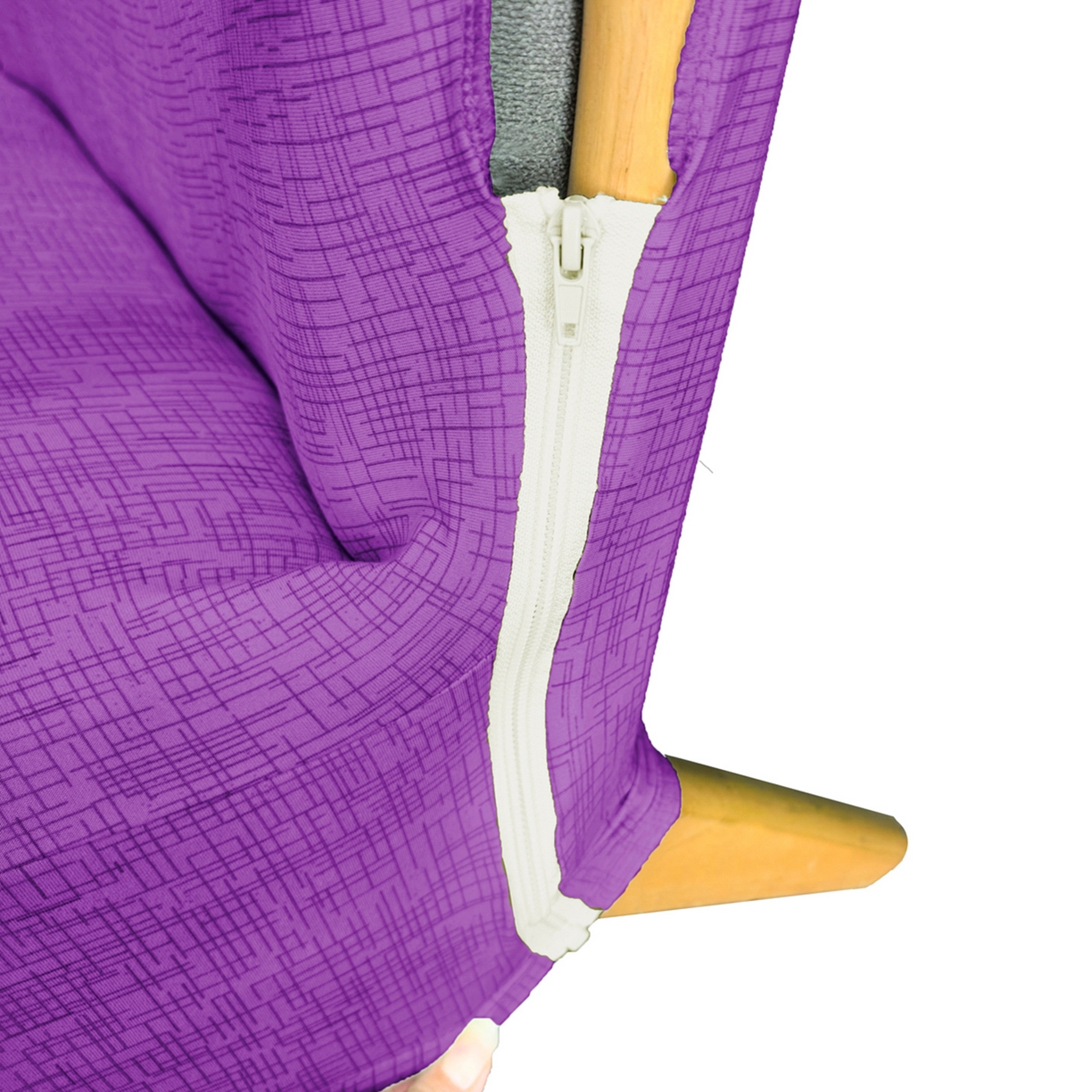 91家纺网 家纺一手货源 找家纺 壹零特色家纺 2025新款印花款实木多人沙发椅套 亚麻纹紫色