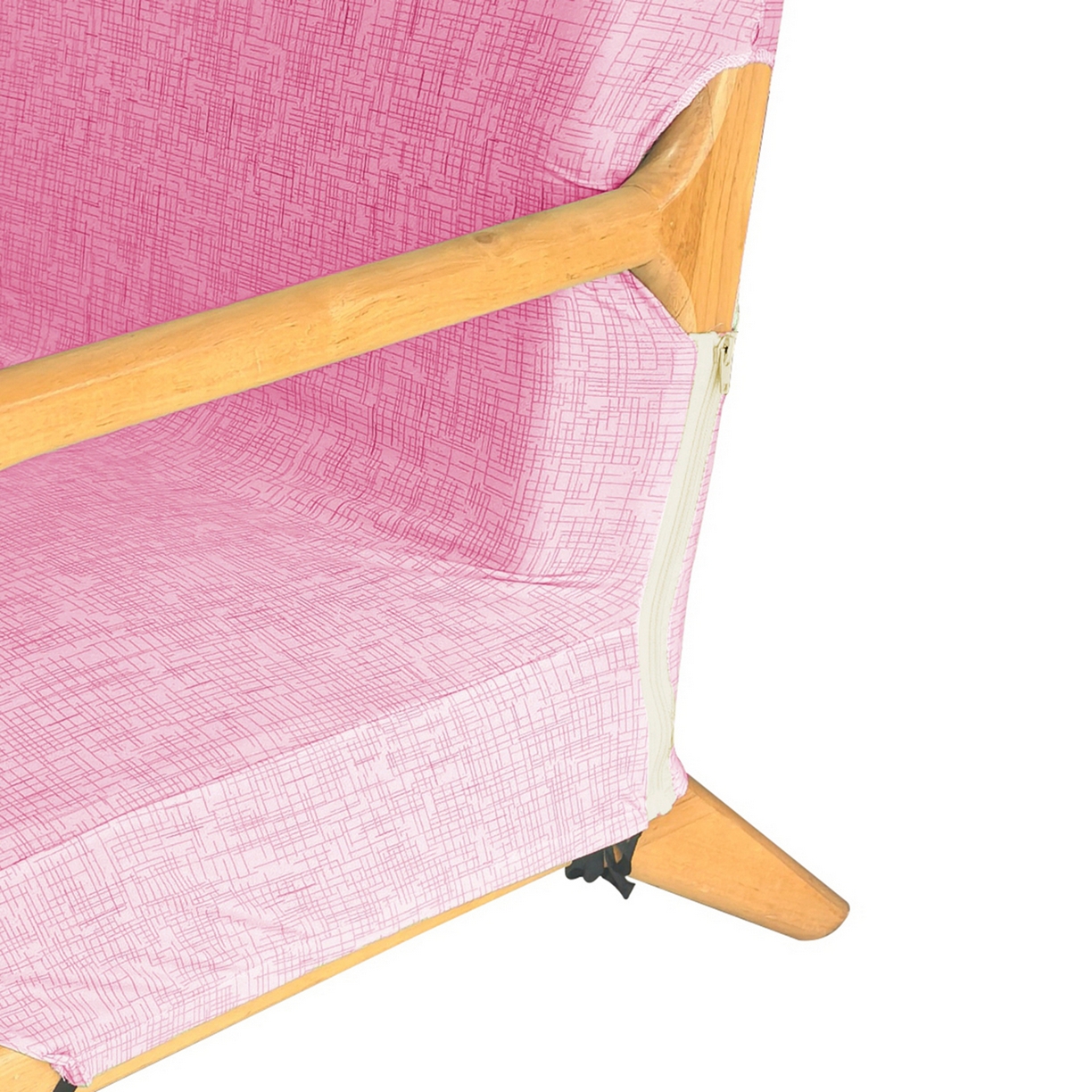 91家纺网 家纺一手货源 找家纺 壹零特色家纺 2025新款印花款实木多人沙发椅套 亚麻纹粉色