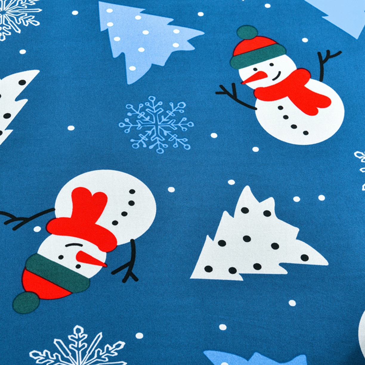 91家纺网 家纺一手货源 找家纺 壹零特色家纺 2025新款印花款实木多人沙发椅套 快乐圣诞-蓝