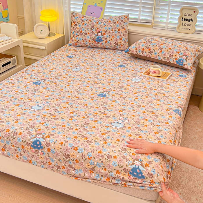 91家纺网 家纺一手货源 找家纺 （总）慕澄家纺 2025新款牛奶绒印花床笠床笠单品