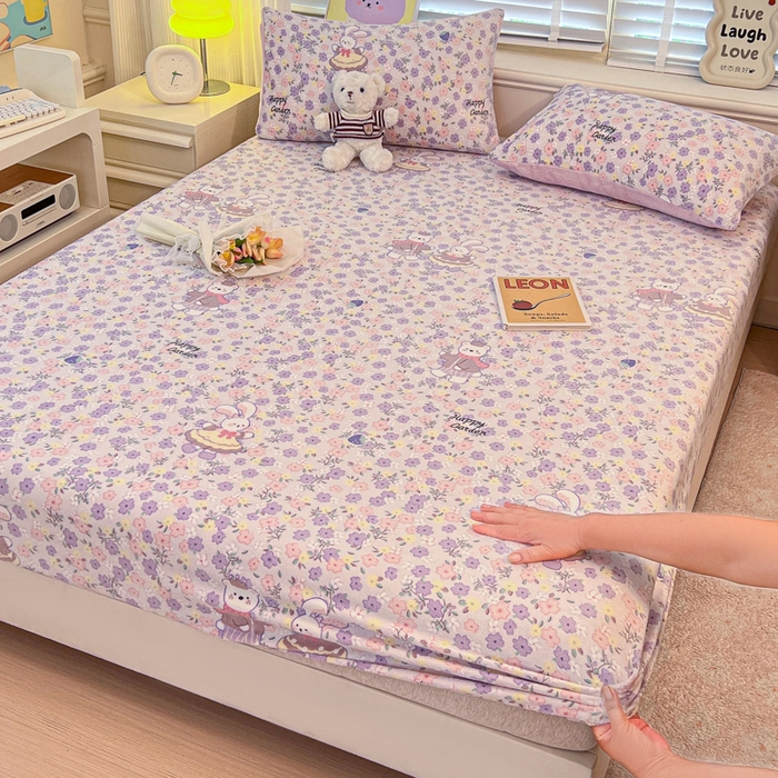 91家纺网 家纺一手货源 找家纺 （总）慕澄家纺 2025新款牛奶绒印花床笠床笠单品