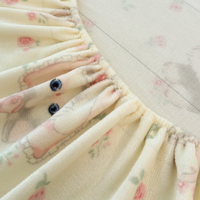 91家纺网 家纺一手货源 找家纺 慕澄家纺 2025新款牛奶绒印花床笠床笠单品 床笠-爱心甜宠