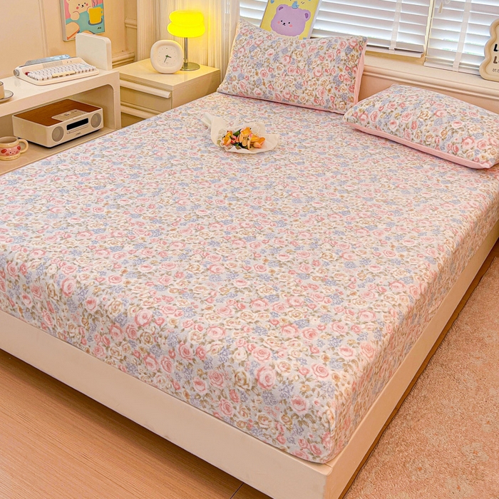 91家纺网 家纺一手货源 找家纺 慕澄家纺 2025新款牛奶绒印花床笠床笠单品 床笠-繁花