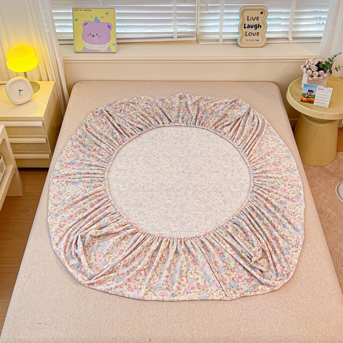 91家纺网 家纺一手货源 找家纺 慕澄家纺 2025新款牛奶绒印花床笠床笠单品 床笠-繁花