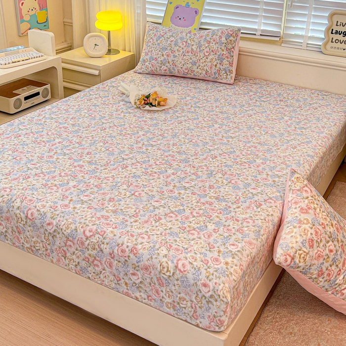 91家纺网 家纺一手货源 找家纺 慕澄家纺 2025新款牛奶绒印花床笠床笠单品 床笠-繁花