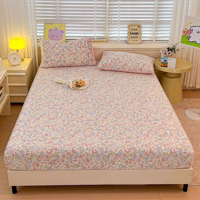 91家纺网 家纺一手货源 找家纺 慕澄家纺 2025新款牛奶绒印花床笠床笠单品 床笠-繁花