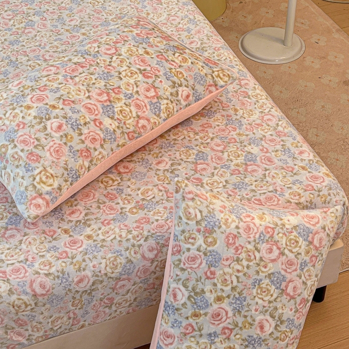 91家纺网 家纺一手货源 找家纺 慕澄家纺 2025新款牛奶绒印花床笠床笠单品 床笠-繁花