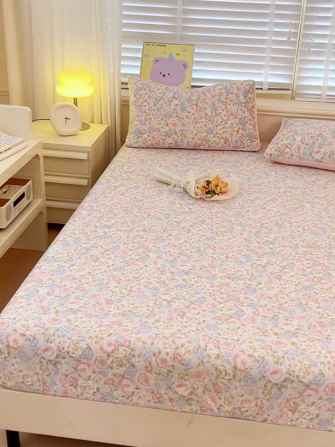 91家纺网 家纺一手货源 找家纺 慕澄家纺 2025新款牛奶绒印花床笠床笠单品 床笠-繁花