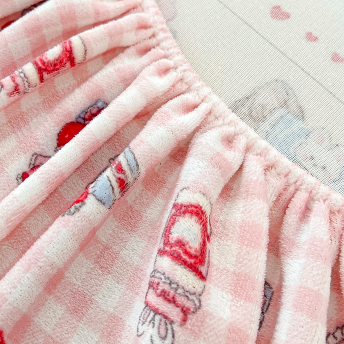 91家纺网 家纺一手货源 找家纺 慕澄家纺 2025新款牛奶绒印花床笠床笠单品 床笠-粉色喵喵