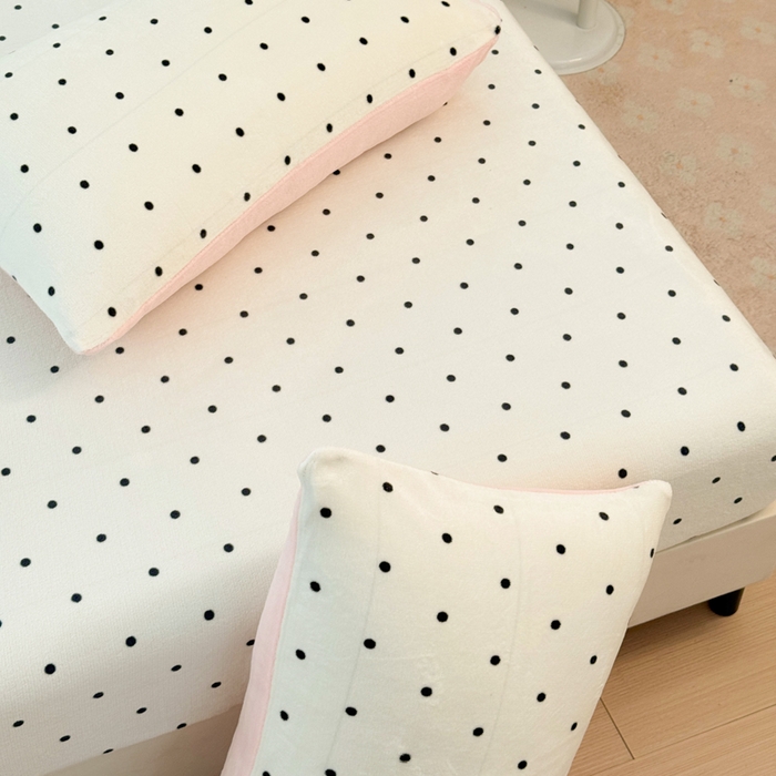 91家纺网 家纺一手货源 找家纺 慕澄家纺 2025新款牛奶绒印花床笠床笠单品 床笠-浪漫波点