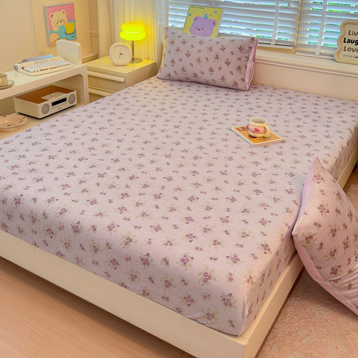 91家纺网 家纺一手货源 找家纺 慕澄家纺 2025新款牛奶绒印花床笠床笠单品 床笠-梦幻花语