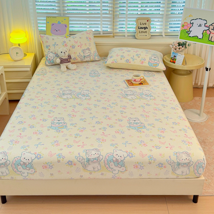 91家纺网 家纺一手货源 找家纺 慕澄家纺 2025新款牛奶绒印花床笠床笠单品 床笠-奶奶可爱