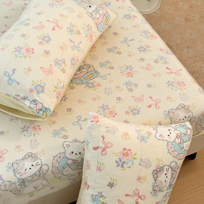 91家纺网 家纺一手货源 找家纺 慕澄家纺 2025新款牛奶绒印花床笠床笠单品 床笠-奶奶可爱