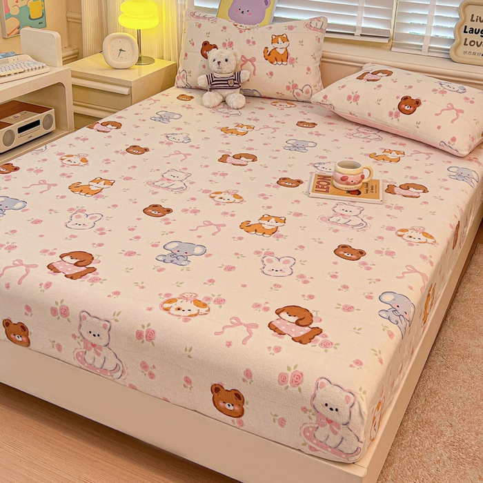 91家纺网 家纺一手货源 找家纺 慕澄家纺 2025新款牛奶绒印花床笠床笠单品 床笠-碎花小汪