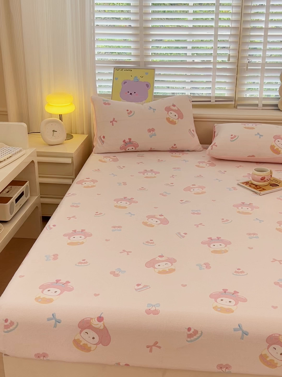 91家纺网 家纺一手货源 找家纺 慕澄家纺 2025新款牛奶绒印花床笠床笠单品 床笠-甜品美乐蒂