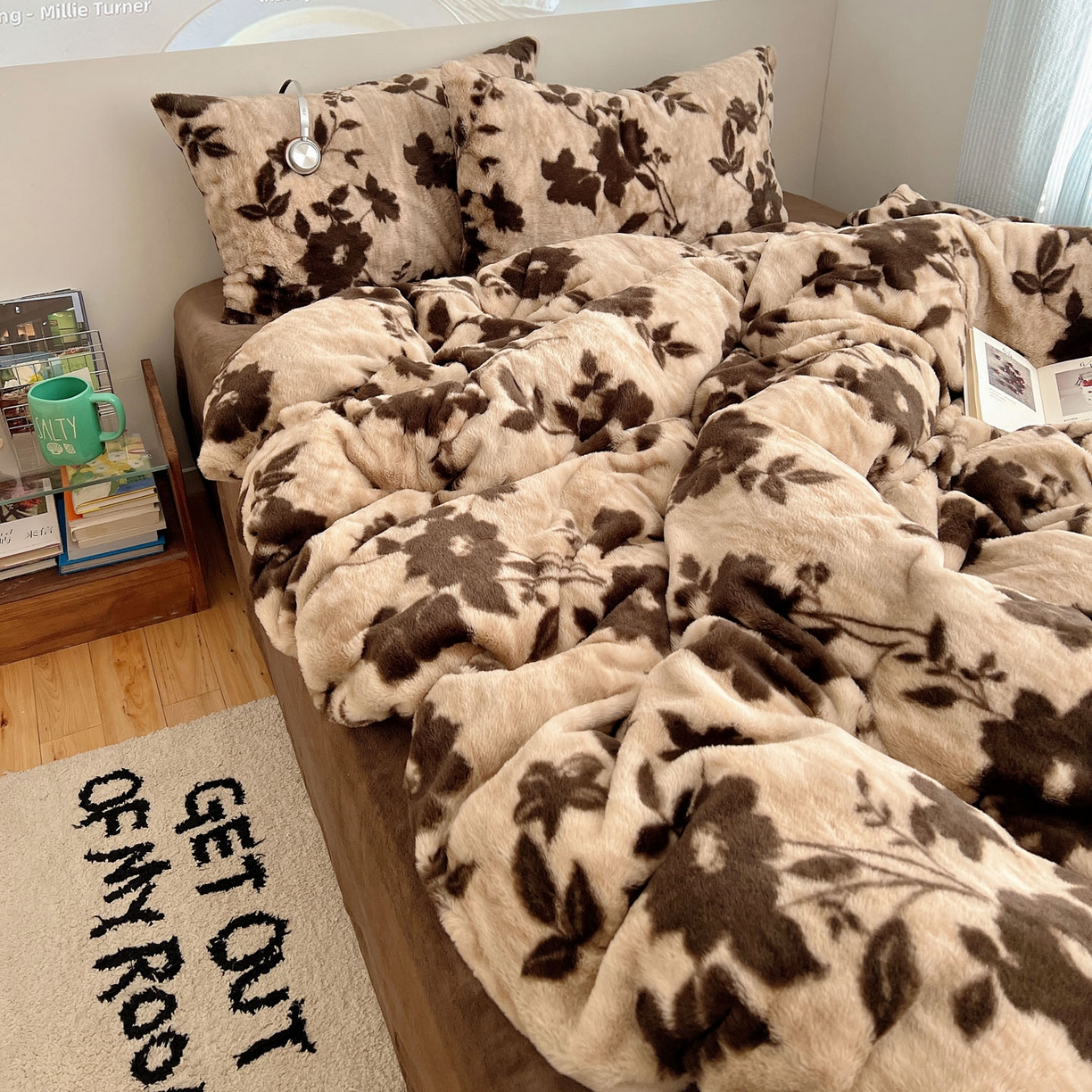 91家纺网 家纺一手货源 找家纺 顾里家纺 2025新款美拉德兔毛四件套 简爱