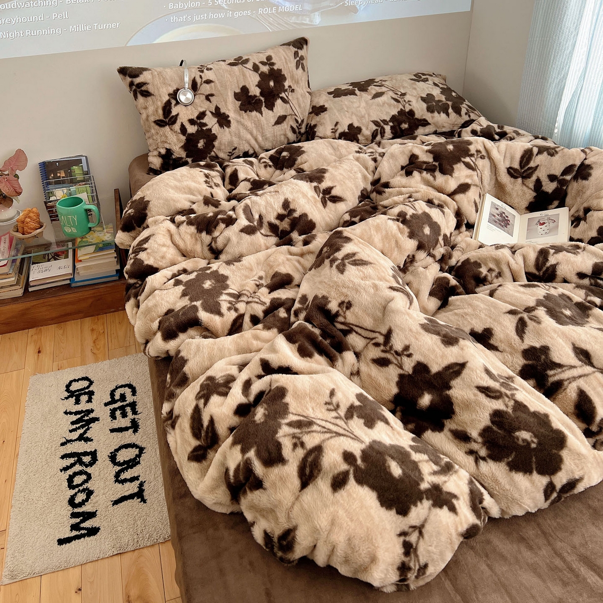 91家纺网 家纺一手货源 找家纺 顾里家纺 2025新款美拉德兔毛四件套 简爱