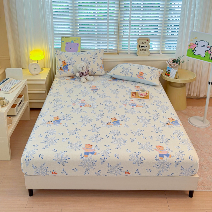 91家纺网 家纺一手货源 找家纺 慕澄家纺 2025新款牛奶绒印花床笠床笠单品 床笠-小美好