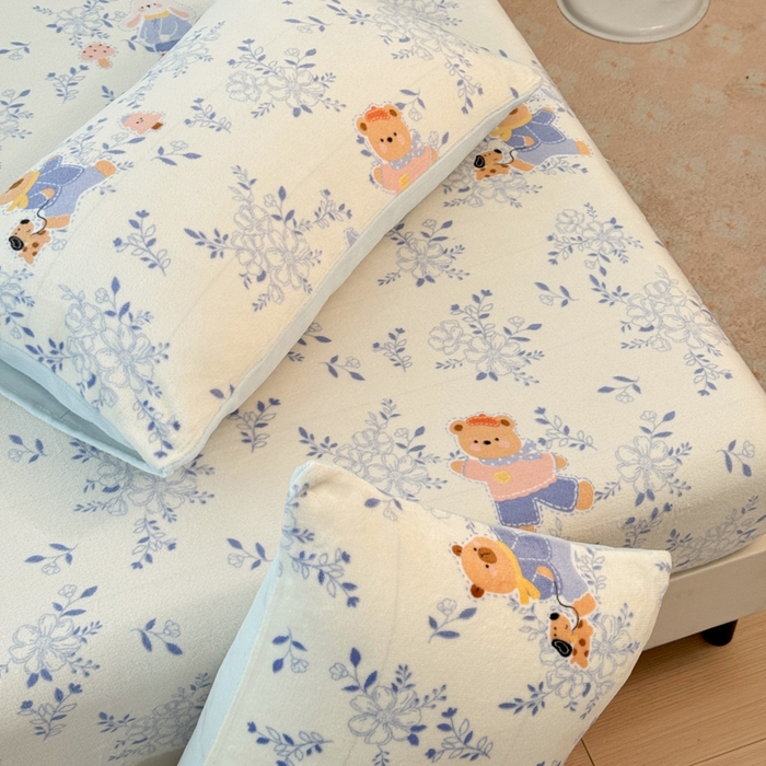 91家纺网 家纺一手货源 找家纺 慕澄家纺 2025新款牛奶绒印花床笠床笠单品 床笠-小美好