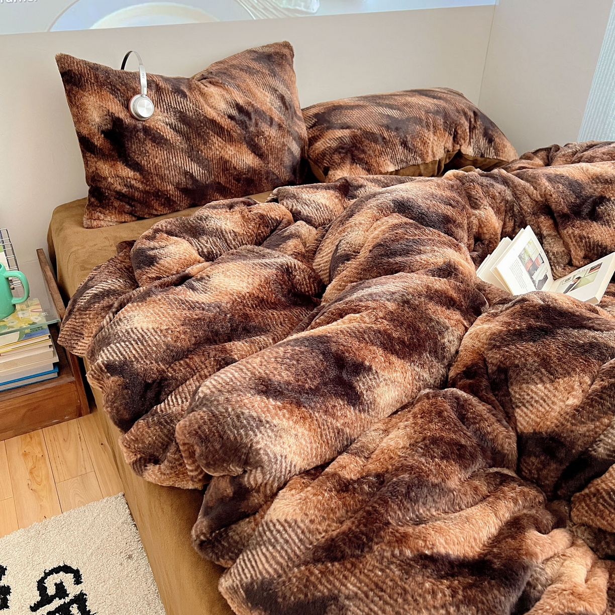 91家纺网 家纺一手货源 找家纺 顾里家纺 2025新款美拉德兔毛四件套 格调