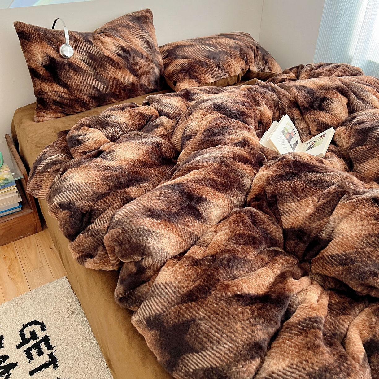 91家纺网 家纺一手货源 找家纺 顾里家纺 2025新款美拉德兔毛四件套 格调