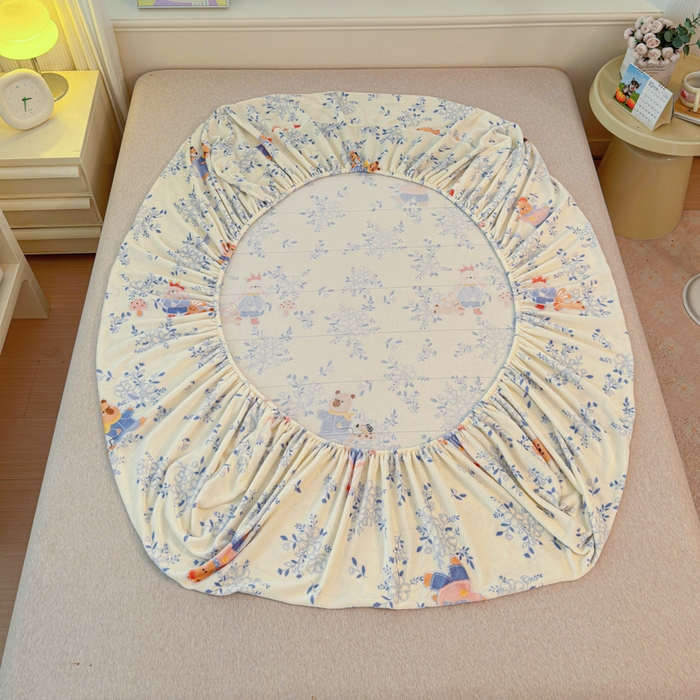 91家纺网 家纺一手货源 找家纺 慕澄家纺 2025新款牛奶绒印花床笠床笠单品 床笠-小美好