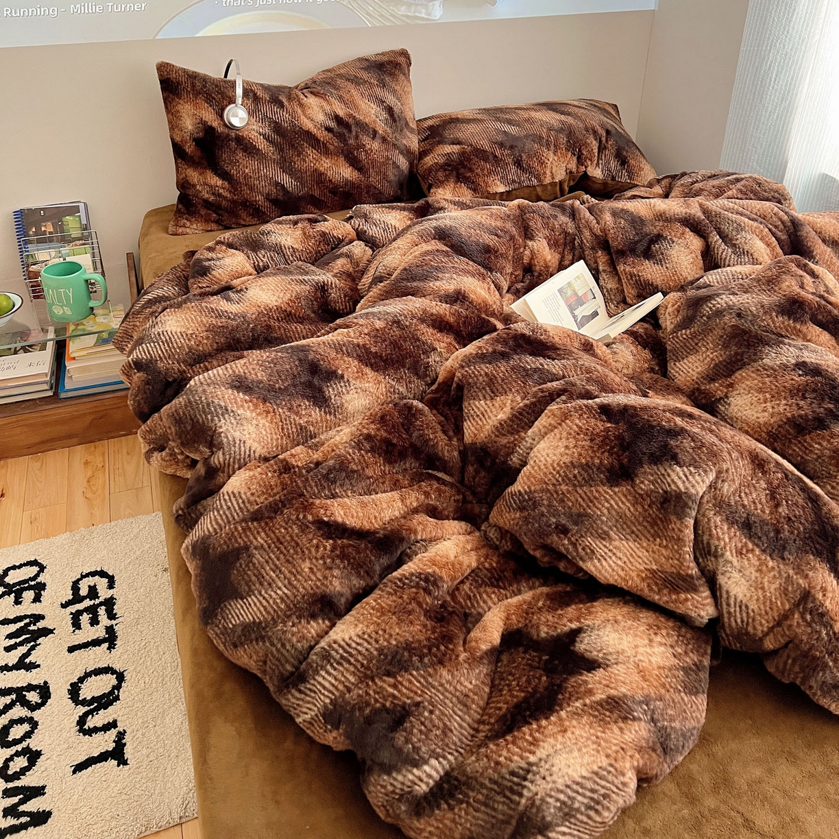 91家纺网 家纺一手货源 找家纺 顾里家纺 2025新款美拉德兔毛四件套 格调