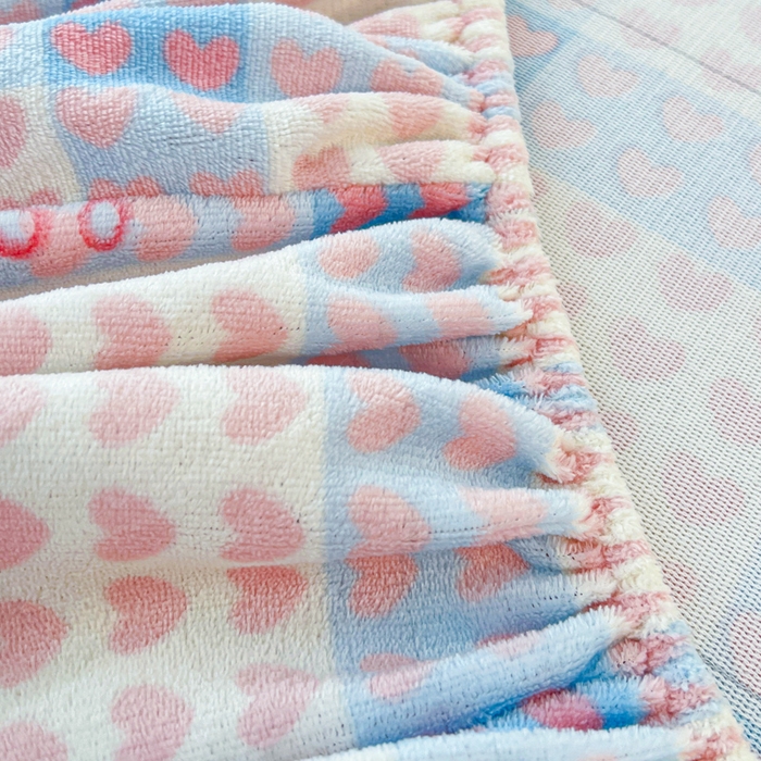 91家纺网 家纺一手货源 找家纺 慕澄家纺 2025新款牛奶绒印花床笠床笠单品 床笠-心心相印