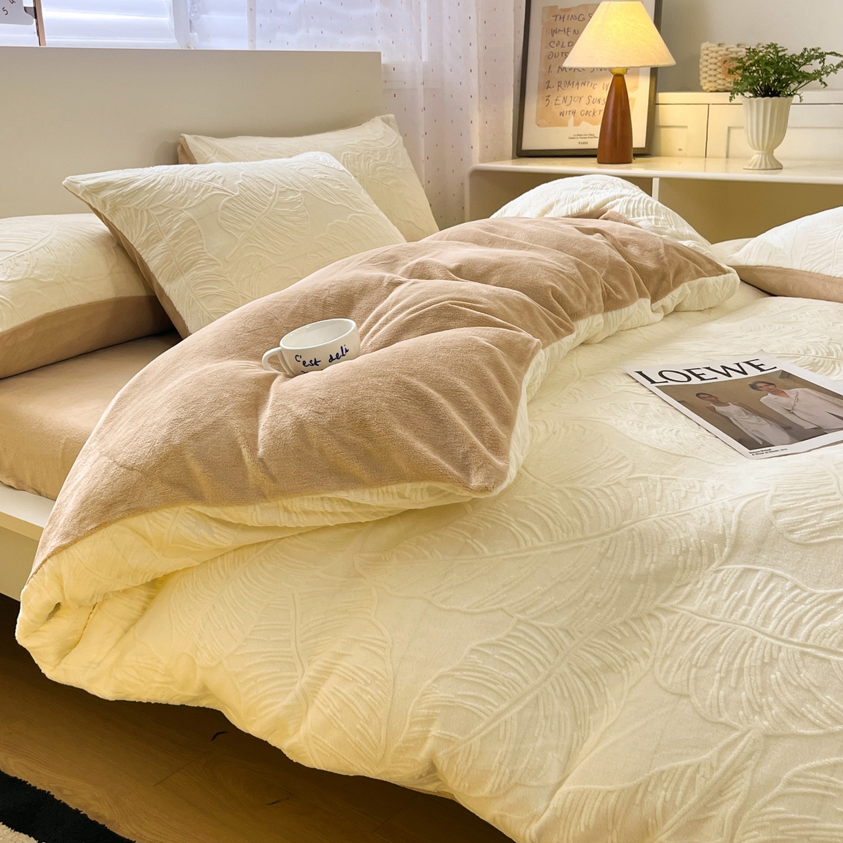 91家纺网 家纺一手货源 找家纺 （总）如一 2025新款3D雕花牛奶绒四件套