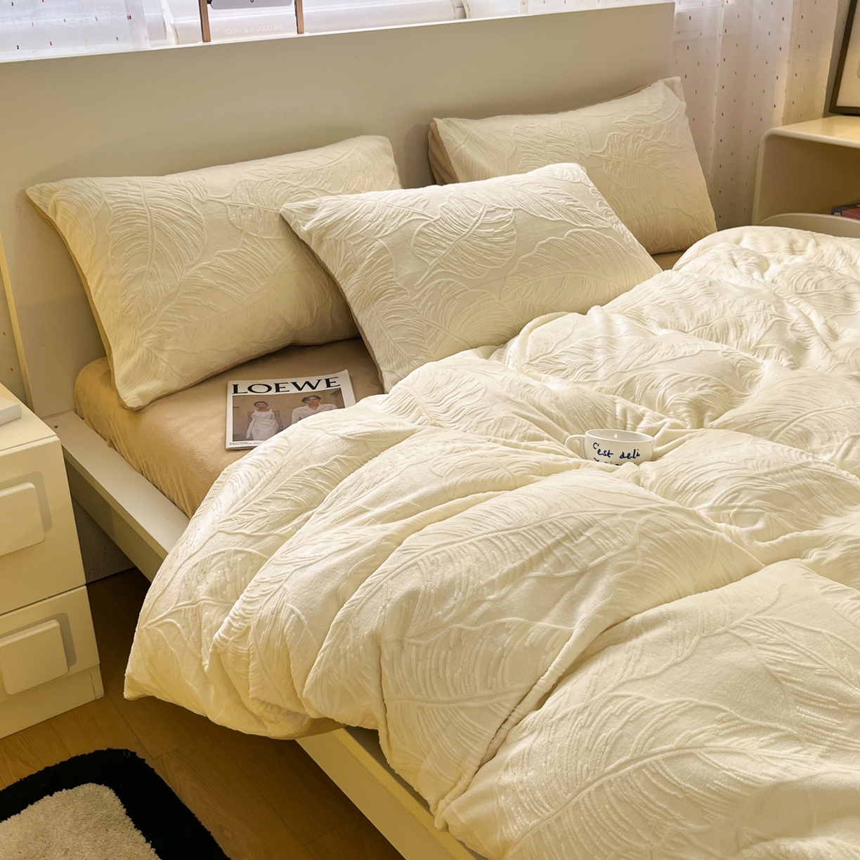 91家纺网 家纺一手货源 找家纺 （总）如一 2025新款3D雕花牛奶绒单被套