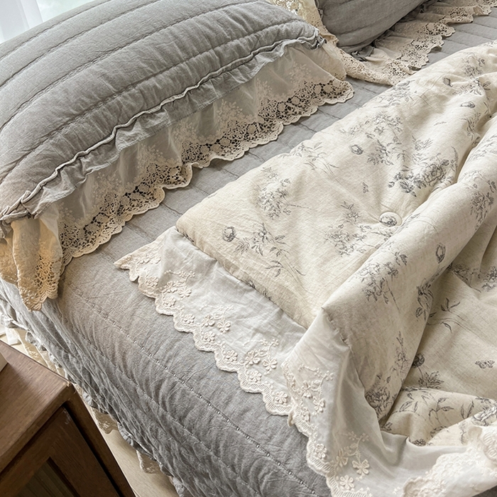 91家纺网 家纺一手货源 找家纺 （总）桂雅居 2025新款植物再生棉麻法式数码印花懒人被被子被芯