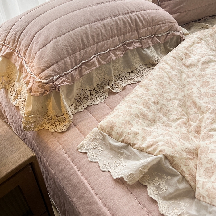 91家纺网 家纺一手货源 找家纺 桂雅居 2025新款植物再生棉麻法式数码印花懒人被被子被芯 秋意-红