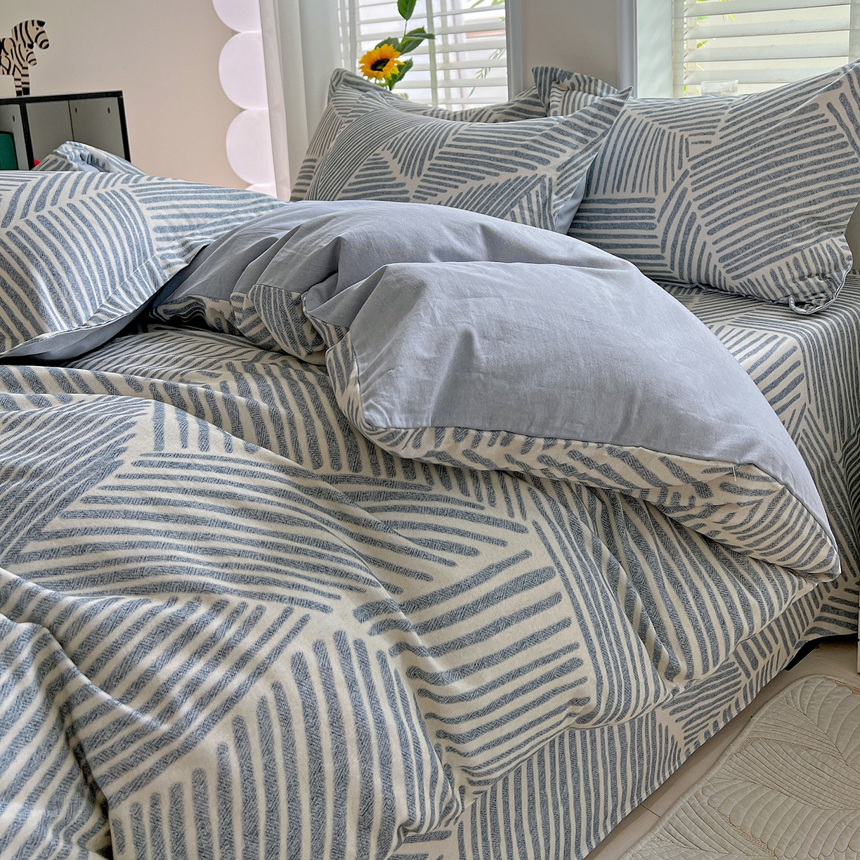 91家纺网 家纺一手货源 找家纺 （总）依庭 2025新款高克重全棉纯棉磨毛印花单被套