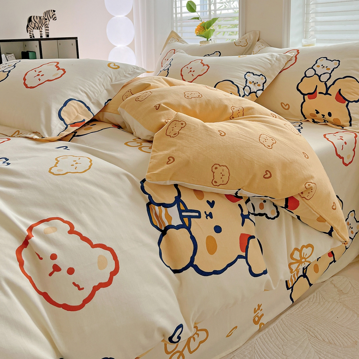 91家纺网 家纺一手货源 找家纺 （总）依庭 2025新款高克重全棉纯棉磨毛印花单被套