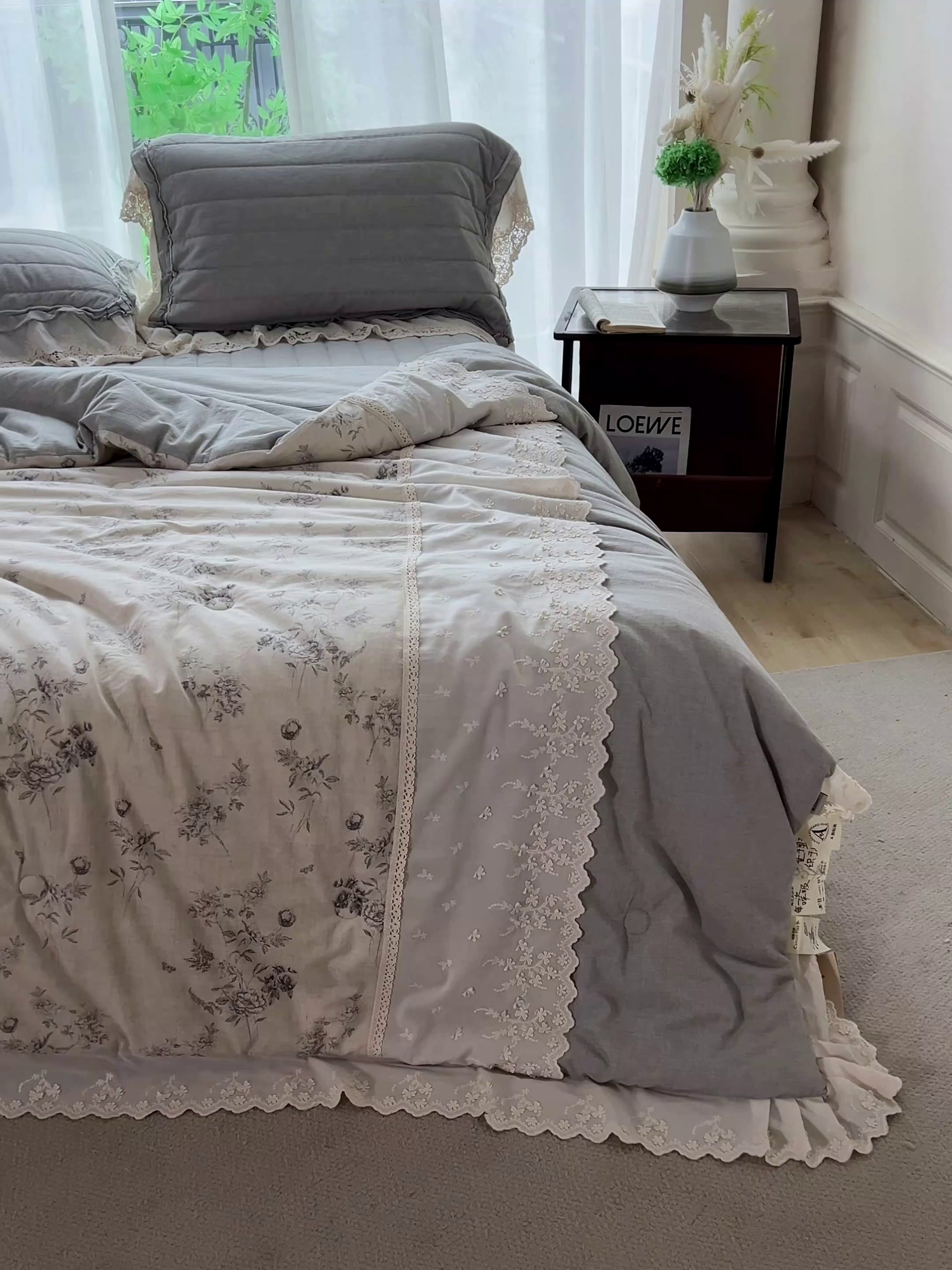 91家纺网 家纺一手货源 找家纺 （总）桂雅居 2025新款植物再生棉麻法式数码印花懒人被被子被芯