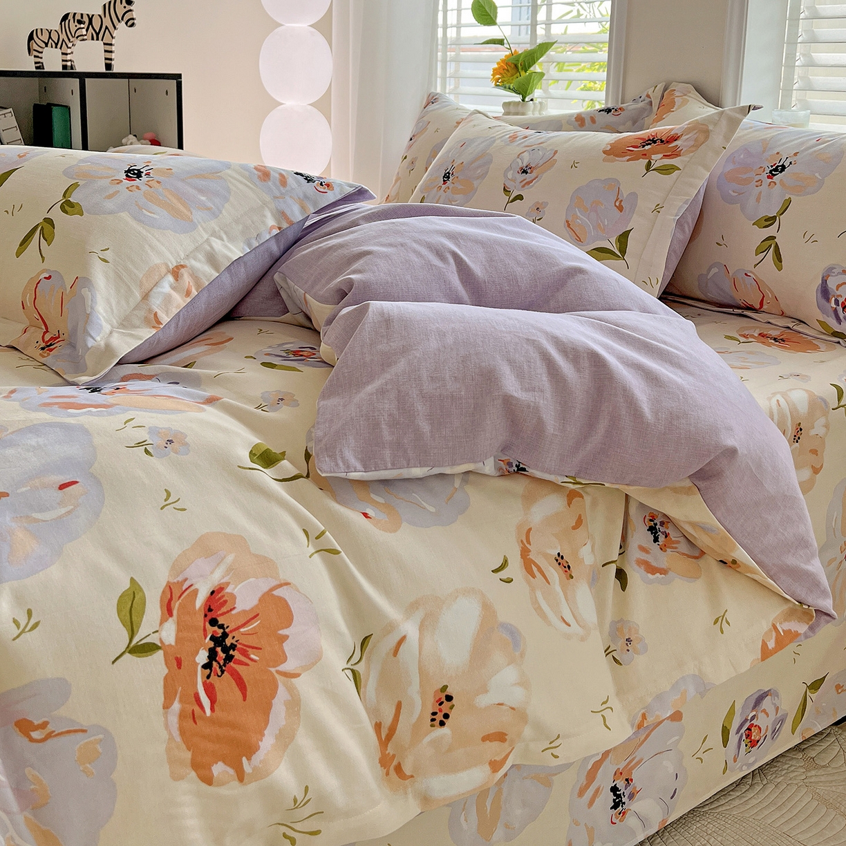 91家纺网 家纺一手货源 找家纺 （总）依庭 2025新款高克重全棉纯棉磨毛印花单被套