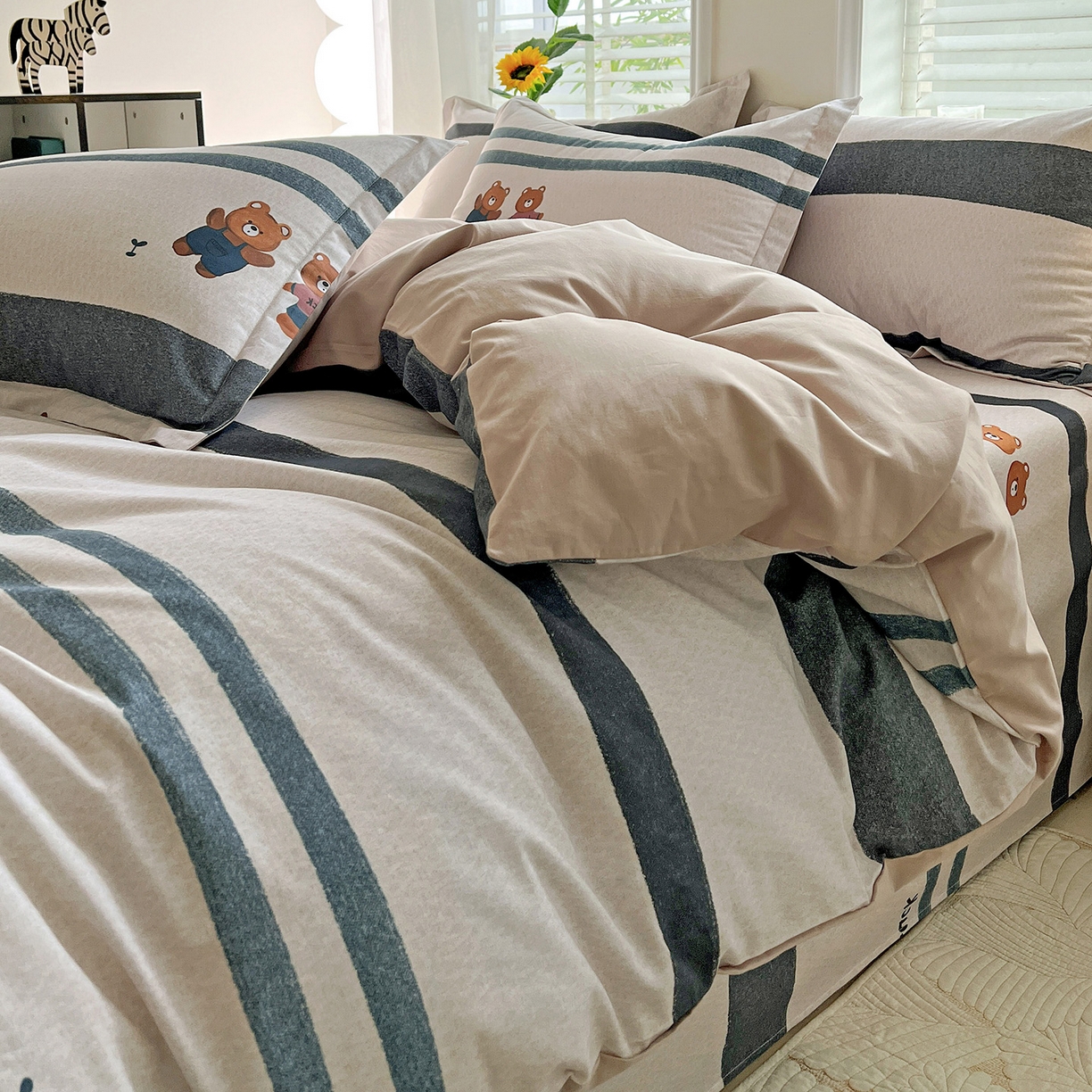 91家纺网 家纺一手货源 找家纺 （总）依庭 2025新款高克重全棉纯棉磨毛印花单被套