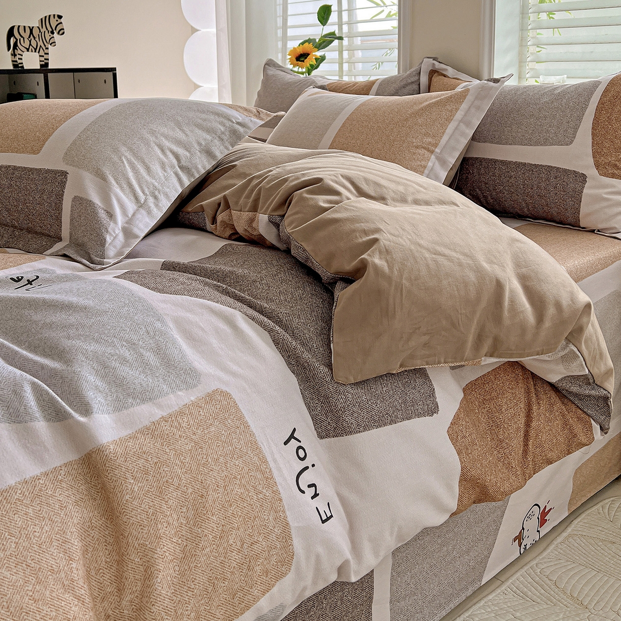 91家纺网 家纺一手货源 找家纺 （总）依庭 2025新款高克重全棉纯棉磨毛印花单被套