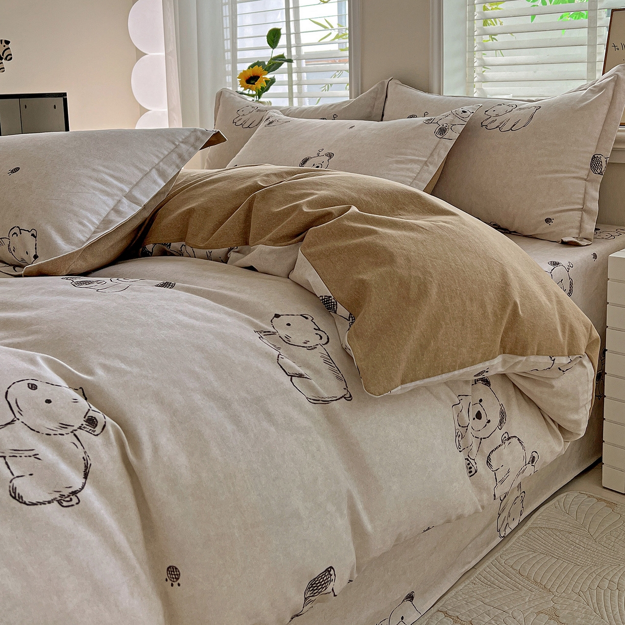 91家纺网 家纺一手货源 找家纺 （总）依庭 2025新款高克重全棉纯棉磨毛印花单被套